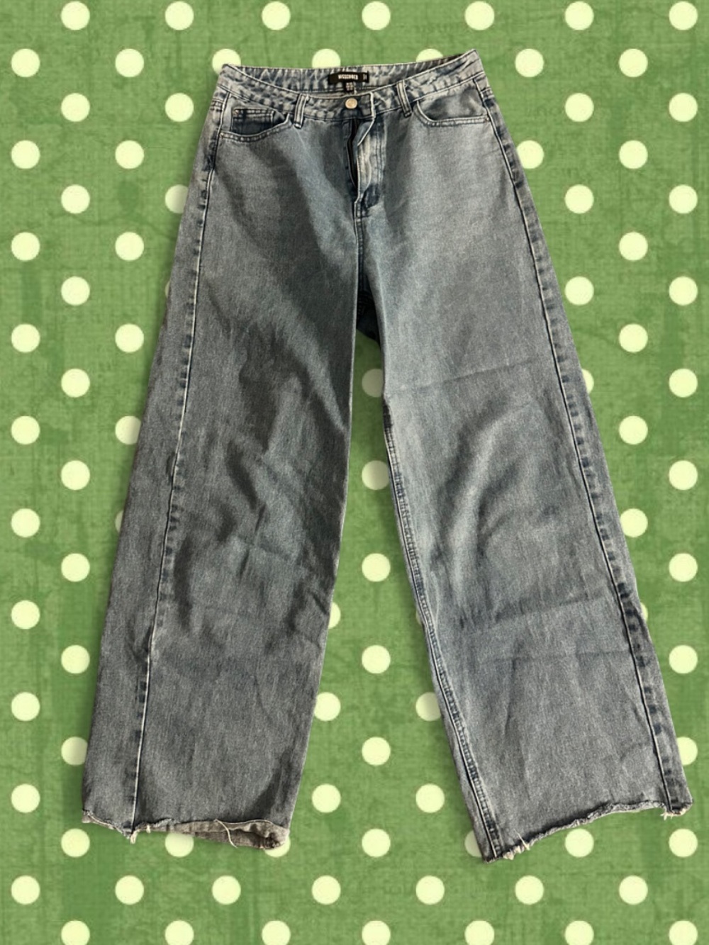 Missguided Wide-Leg Jeans in Faded Blue Wash